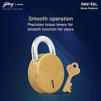 Godrej Nav-Tal 8 Lever Hardened (3 keys) / Brass / 3282