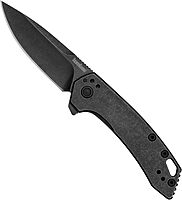 Kershaw Radar Folding Pocket Knife, 2.9 inch BlackWash Finish Blade, Black Handle, Pocketclip