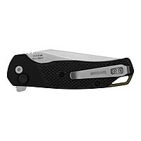 Kershaw Runoff Folding Pocket Knife, 3.1 inch Satin Finish Clip Point Blade, Black GFN handle, Manual Opening, Button Lock