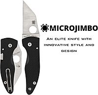 Spyderco MicroJimbo Folding Pocket Knife - CPM S90V Steel with Carbon Fiber Handle, PlainEdge - C264CFP