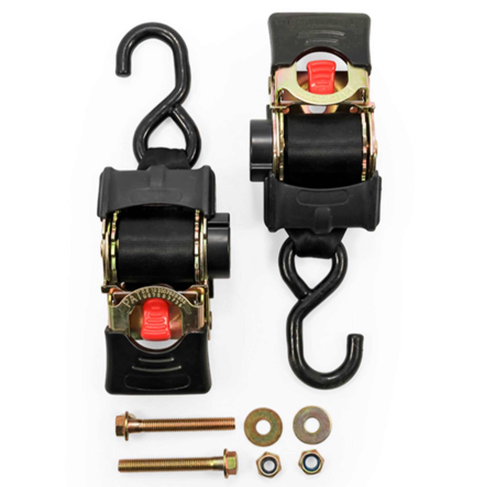 Camco Retractable Transom Tie Down Strap - 2" x 5.5', Bolt-On (2-Pack)