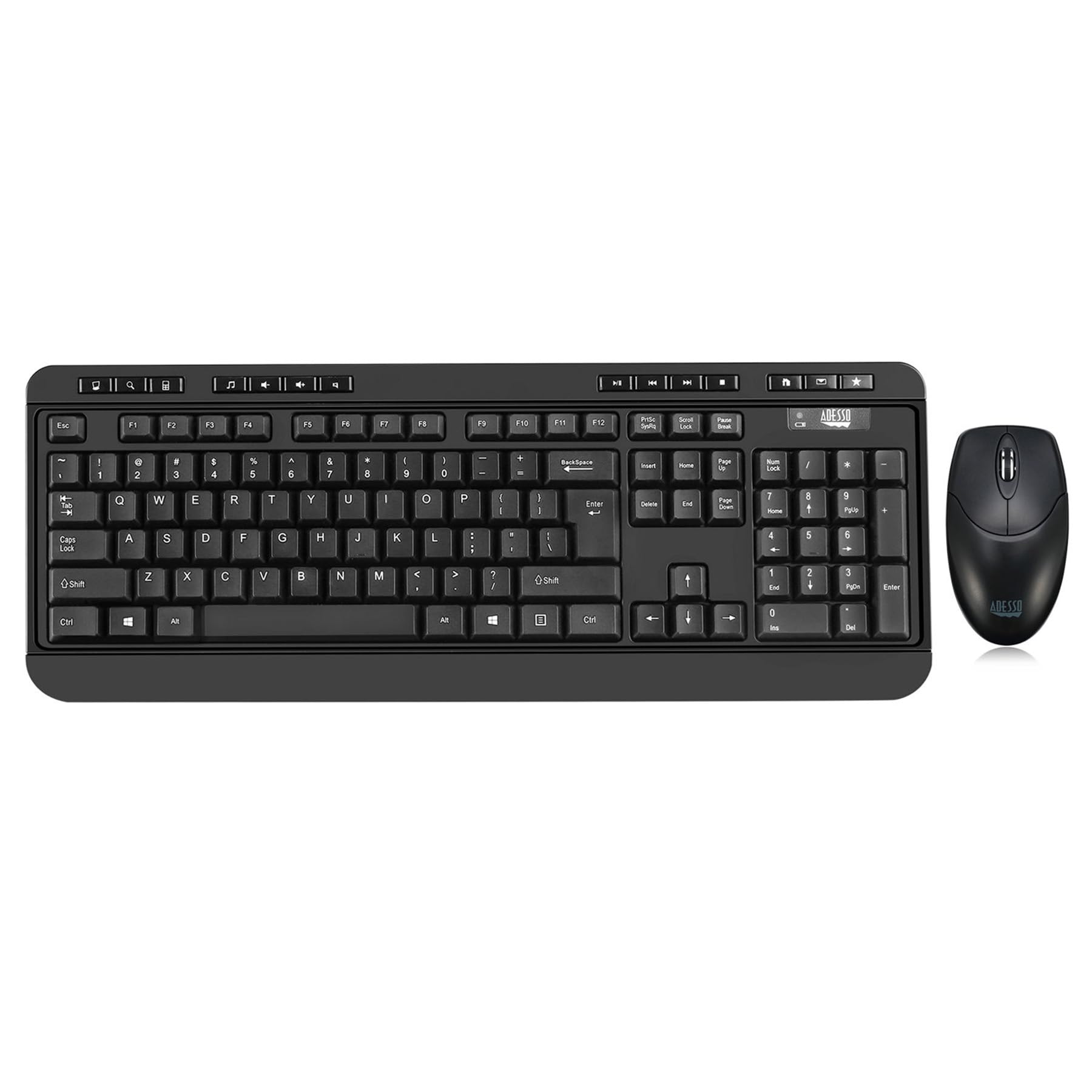 Adesso WKB-1320CB EasyTouch Antimicrobial Wireless Keyboard & Mouse Combo, Black