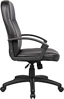 Boss Office Products Ergonomic Mid-Back Leather Chair, Black