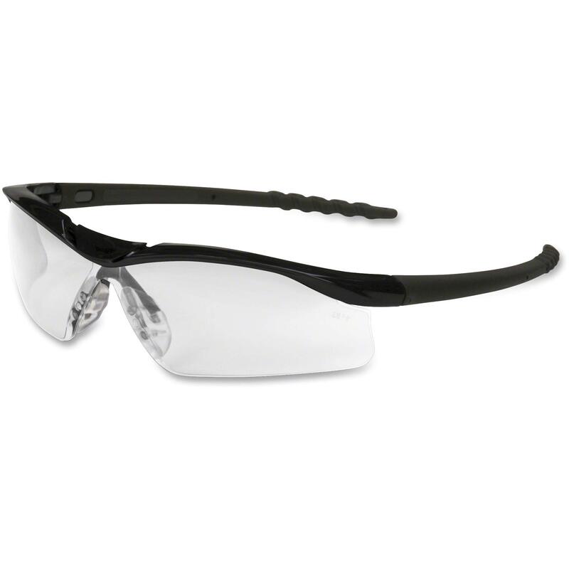 MCR Safety DL110 Dallas Safety Glasses with Polished Black Frame and Clear Lens