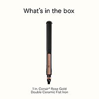INFINITI PRO CONAIR Rose Gold Ceramic Flat Iron Hair Straightener, 1-Inch Flat Iron with Extra-Long Plates, including a Floating Plate, Advanced Heat Technology, Black 1 inch