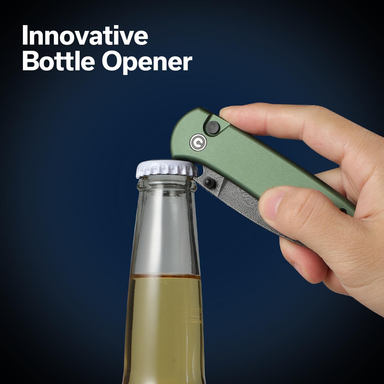 CIVIVI Qubit Pocket Folding Knife, Button Lock & Thumb Stud, 2.98" Blade, Aluminum Handle