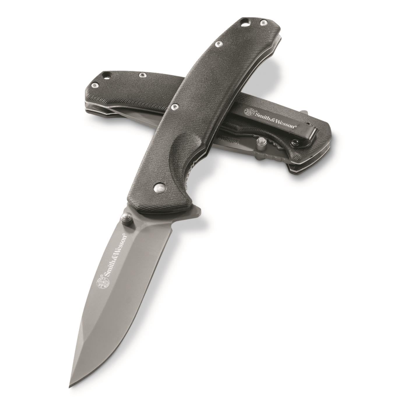 Smith & Wesson Velocite 7.75in High Carbon S.S. Assisted Folding Knife with 3.5in Clip Point Blade and Polymer Handle