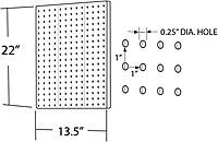 Azar Displays 771322 Pegboard 1-Sided Wall Panel