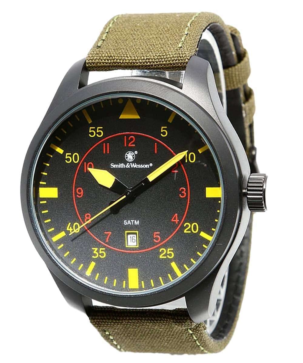 Smith & Wesson Men's N.A.T.O. Watch, 5ATM, Japanese Movement, Stainless Steel, Water Resistant, Tactical Watch