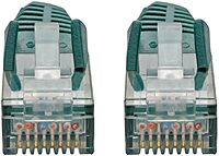 Tripp Lite Cat6 Gigabit Ethernet Snagless Molded Patch Cable 24 AWG 550MHz Premium UTP, Green, RJ45 M/M 4' (N201-004-GN)