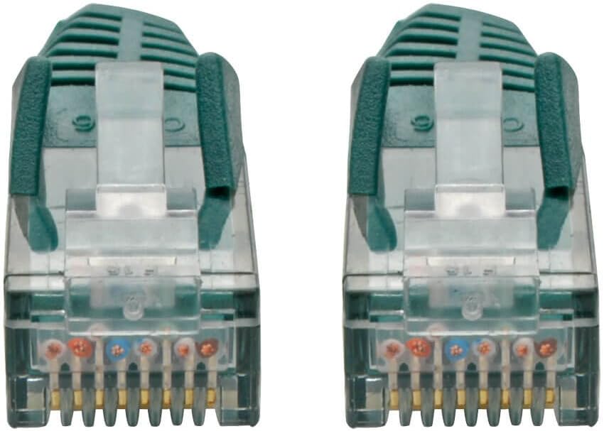 Tripp Lite Cat6 Gigabit Ethernet Snagless Molded Patch Cable 24 AWG 550MHz Premium UTP, Green, RJ45 M/M 4' (N201-004-GN)