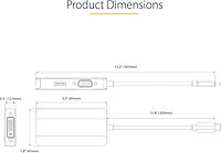 StarTech.com USB C Video Adapter, USB C to HDMI DVI VGA Adapter, Up to 4K 60Hz, Aluminum, Multiport Video Display Adapter
