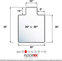 Floortex® Advantagemat® Vinyl Lipped Chair Mat for Carpets up to 3/8" - 36" x 48"