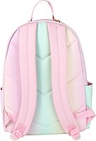 Emma & Chloe Pastel Waterproof Vinyl Backpack for Traveling and Commuting (Ombre Stripes)