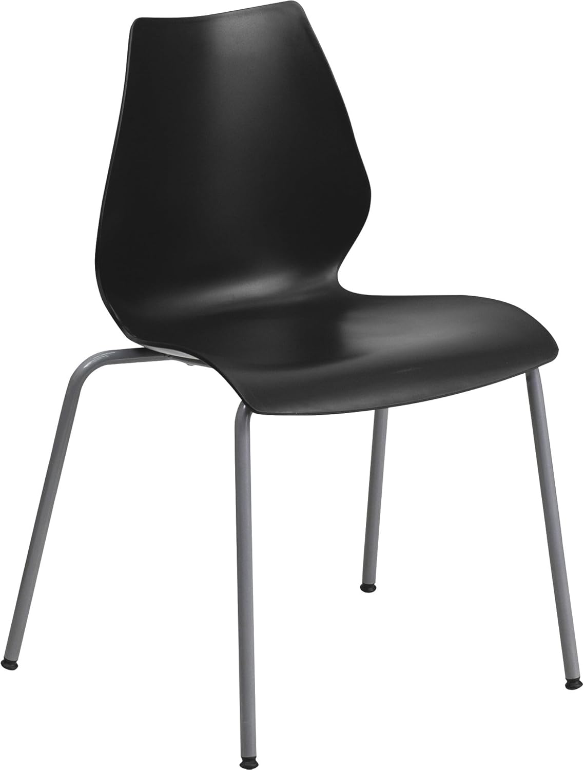 Flash Furniture HERCULES Series 770 lb Capacity Stack Chair with Lumbar Support and Silver Frame
