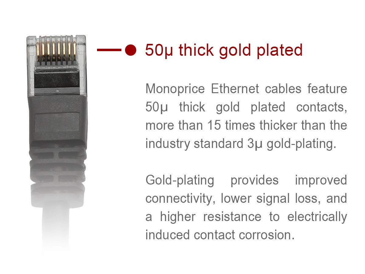 Monoprice Cat6 Flexboot Ethernet Patch Cable UTP 24AWG 550MHz Snagless RJ45