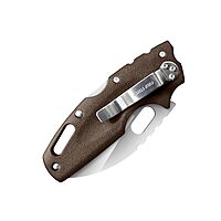 Cold Steel Tuff Lite 2.5" AUS8A Sheepsfoot Razor-Sharp Plain Blade 3.5" Griv-Ex FDE Handle Pocket Folding Knife, Blister Pack