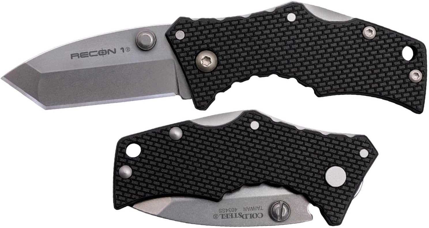 COLD STEEL Micro Recon 1 2" 4034 SS Folding Knife - Griv-Ex Handle, Tri-Ad Lock