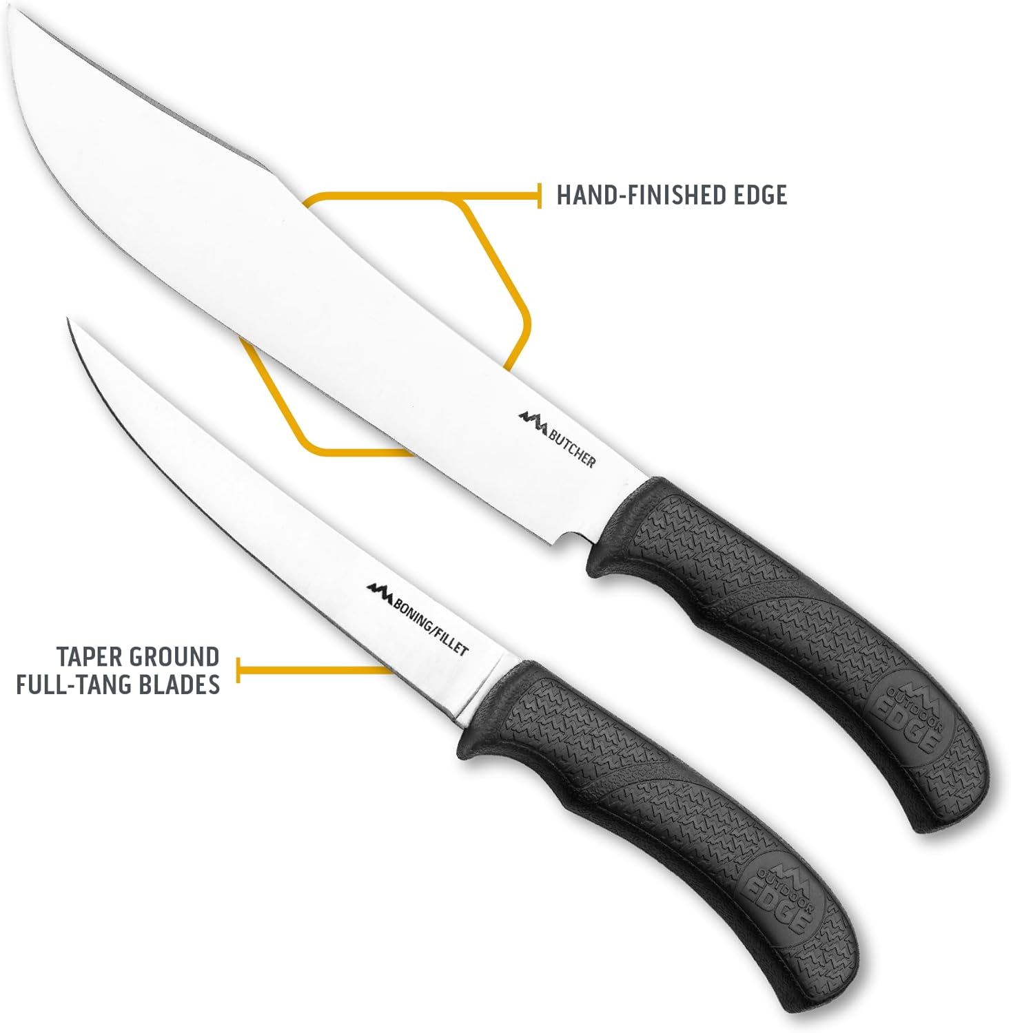 OUTDOOR EDGE Game-Pro 11-Piece Butcher Knife Set | Caping & Boning Knives, Deer Skinning Knife, Bone Saw, Game Shears