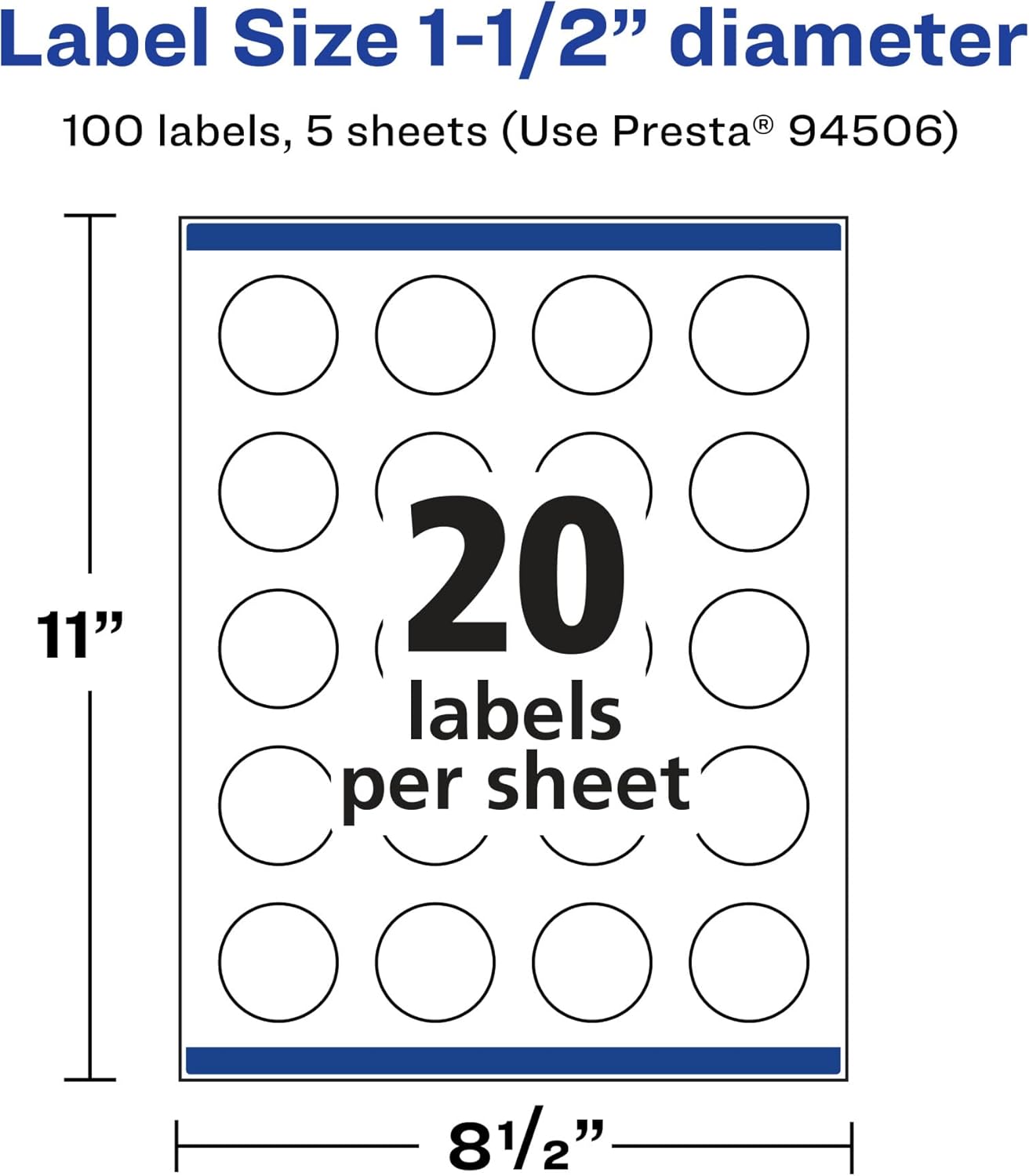 Avery Glossy Clear Round Labels, Sure Feed Technology, 1.5" Diameter, Print-to-the-Edge, Laser/Inkjet Printable