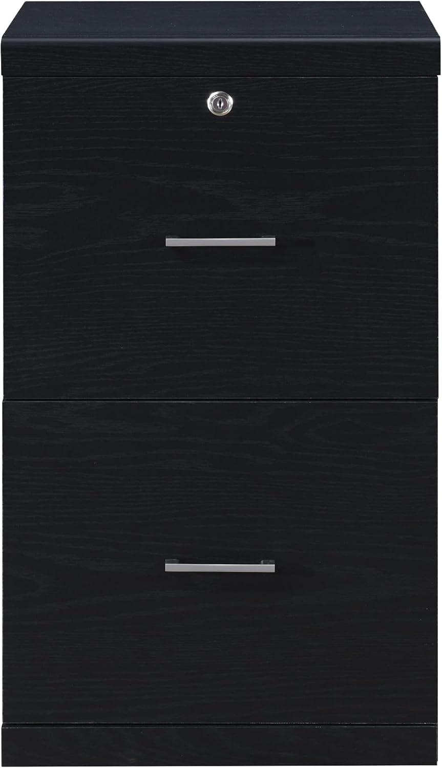 Office Star Alpine 2-Drawer Vertical File Cabinet with Locking Top Drawer and Lockdowel Fastening System