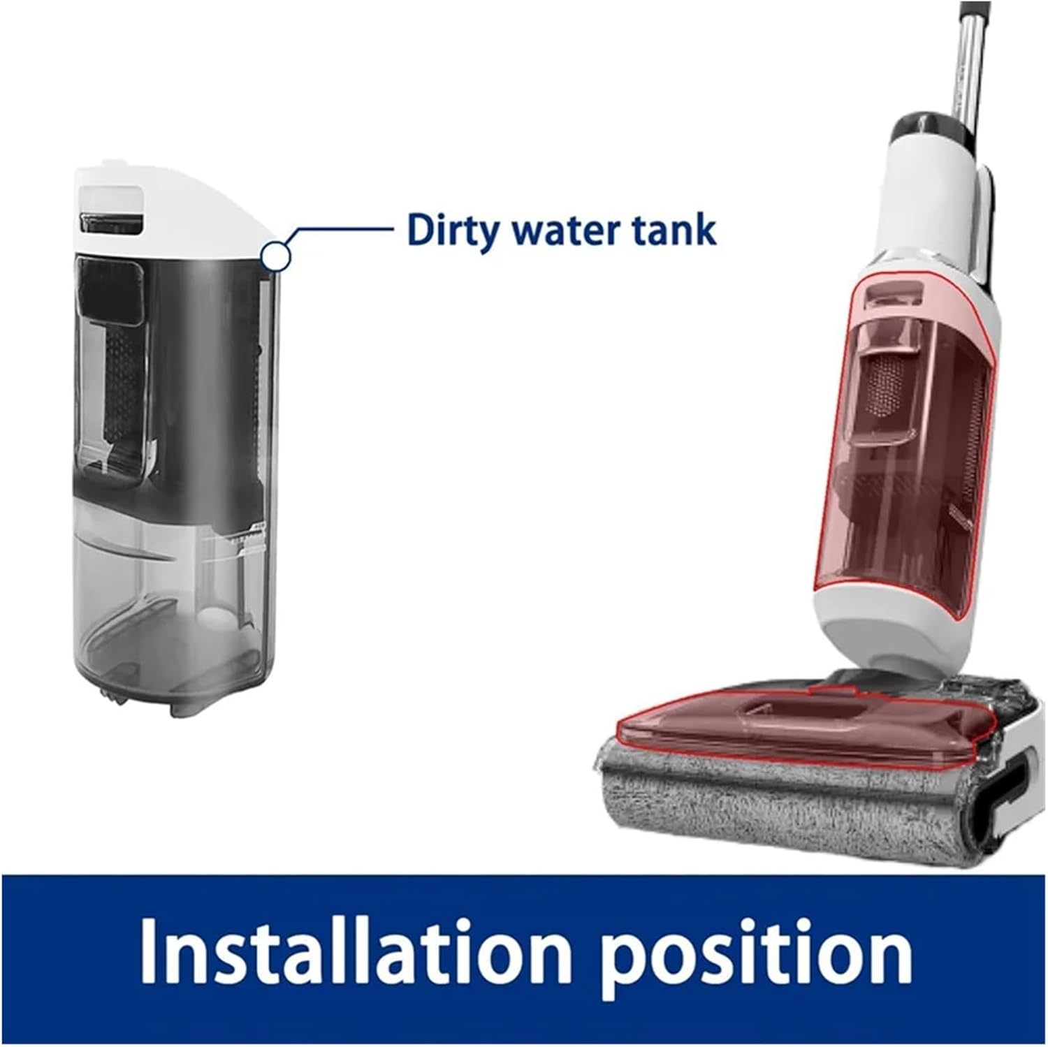 Tineco FLOOR ONE S5 Dirt Water Tank - Original Replacement Tank (Includes HEPA Filter)