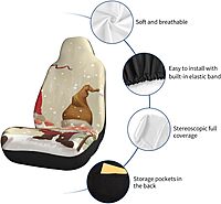Christmas Gnomes Printed Car Seat Covers 1 Pcs - Protect Your Front Car Seats and Enhance Your Style!