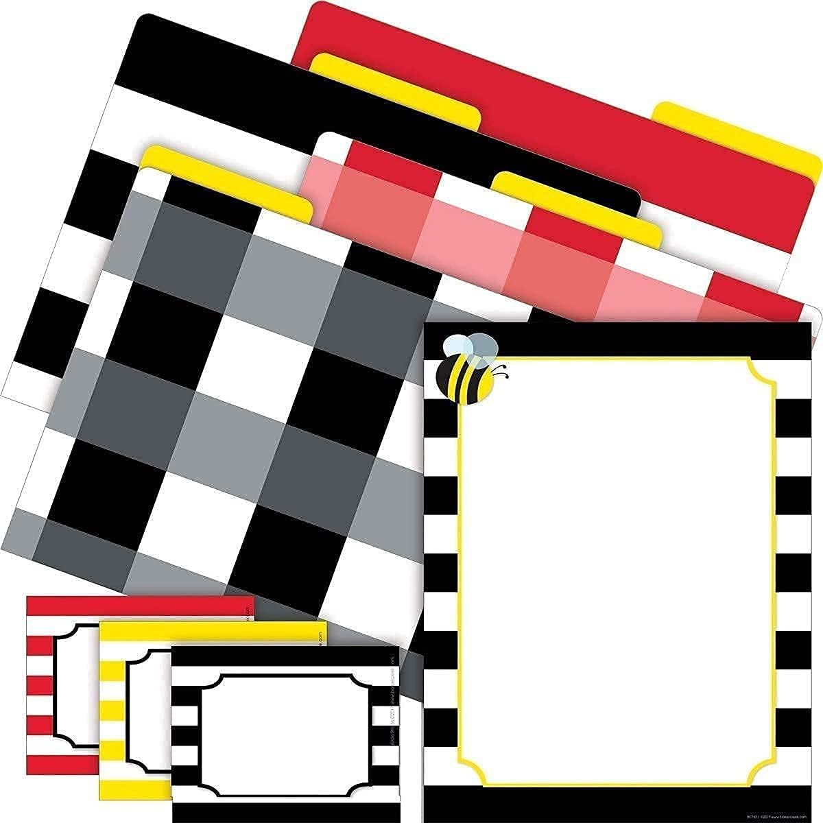 Barker Creek Get Organized Office Kit with Letter-Size File Folders, Computer Paper & Self-Adhesive Labels