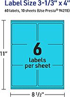 Avery Printable Labels with Sure Feed Technology, Laser/Inkjet Compatible