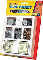 Educational Insights Play Money Coins & Bills Tray, Set of 200 Pieces of Play Money for Classroom or Home