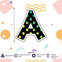 Barker Creek Letter Pop-Outs, 4" Over The Rainbow, Multicolor Designer Letters for Bulletin Boards, Breakrooms