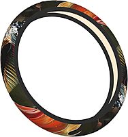 Safflower Flying Fish Printed Car Steering Wheel Cover for Men Women - Universal Anti-Slip Cute Steering Wheel Cover Car