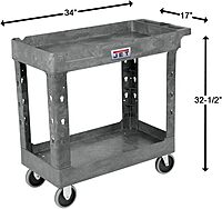 JET 34" x 17" Utility Service Cart, 550 Lbs. Capacity (Model PUC-3417)