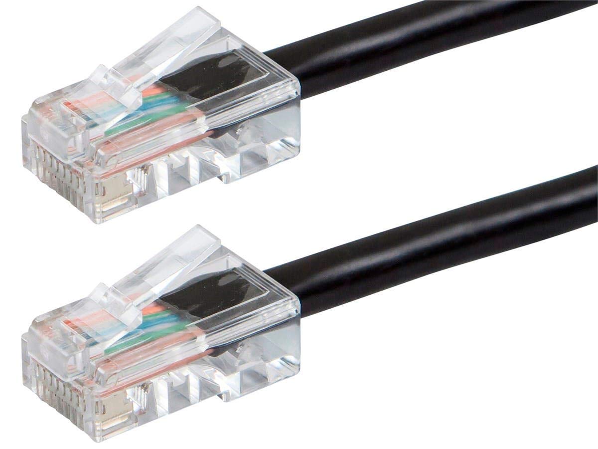 Monoprice Cat5e Ethernet Patch Cable - RJ45, Stranded, 350Mhz, UTP, 24AWG, 10 Feet, Black - Zeroboot Series Black 10ft