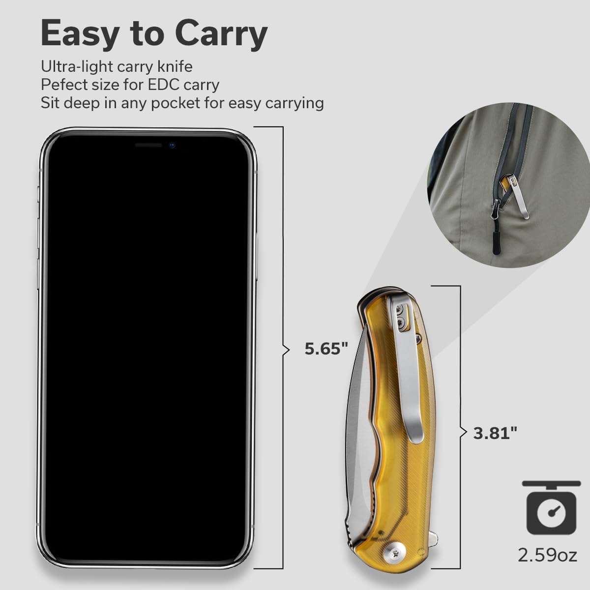 CIVIVI Mini Praxis Folding Pocket Knife for EDC, 2.98" Blade