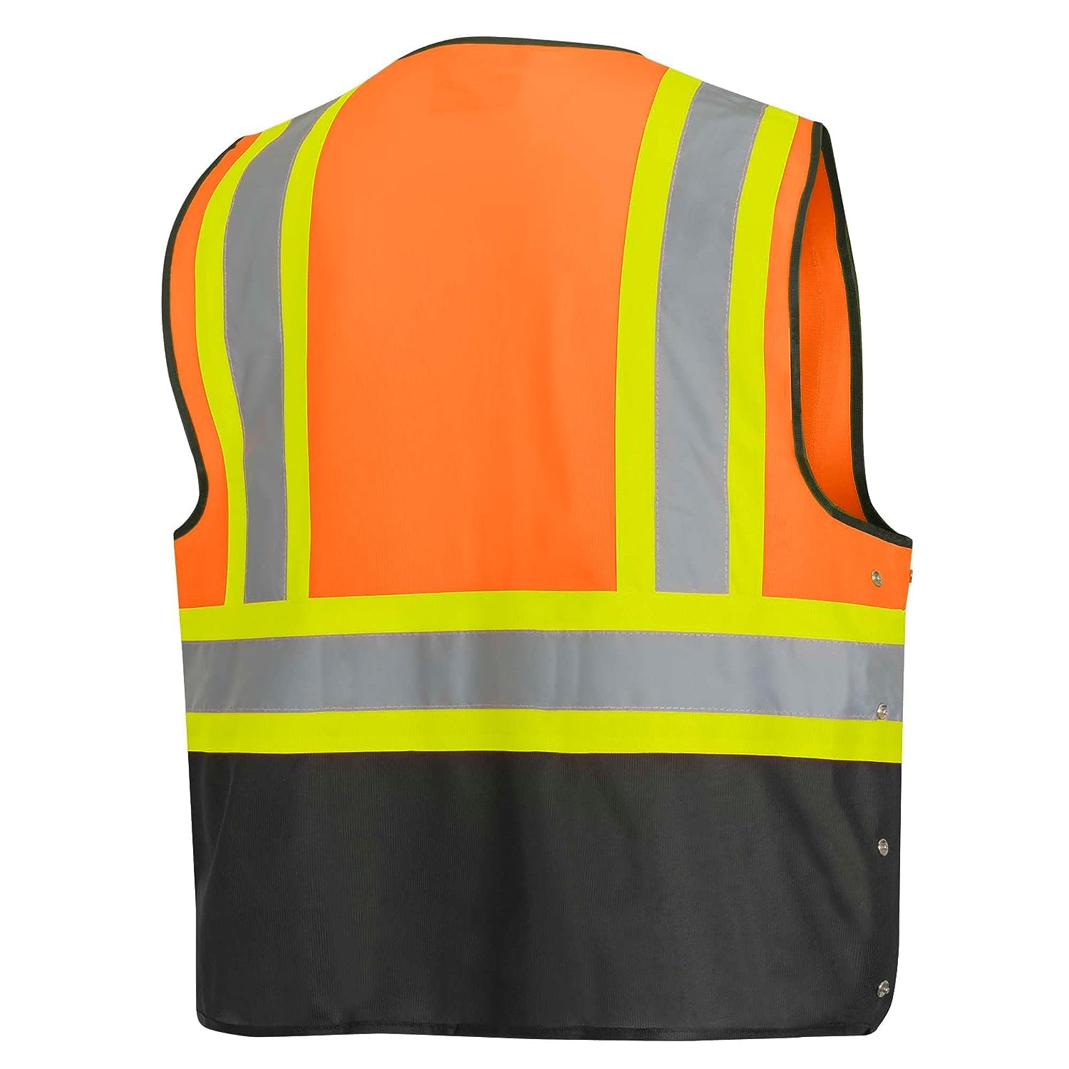 Pioneer Hi-Vis Reflective Safety Vest, Solid Neon, 8 Pockets, Zipper, Adjustable