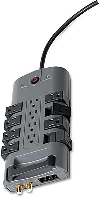 Belkin 12-Outlet Pivot Surge Protector, 4320 Joules, 8 ft Cord, Gray