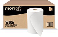 Morsoft by Morcon W106 Paper Towel Dispenser Refill, 10 Inch Roll, White, 100% Recycled Fiber, 10 x 800ft, 6 Rolls