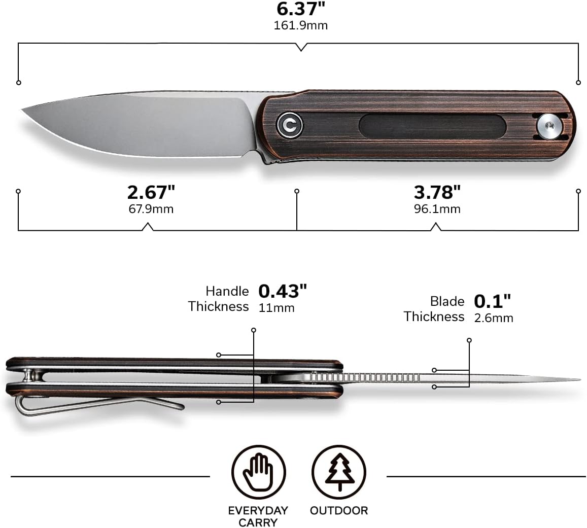 CIVIVI Foldis Pocket Folding Knife, 2.67-in Nitro-V Steel