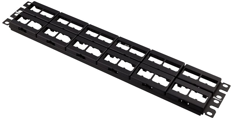 Panduit CPP48WBLY 48-Port Flat Patch Panel, Black