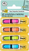Post-it Arrow Flags, Assorted Bright Colors, .47 in Wide, 24/Dispenser, 4 Dispensers/Pack (684-ARR4)