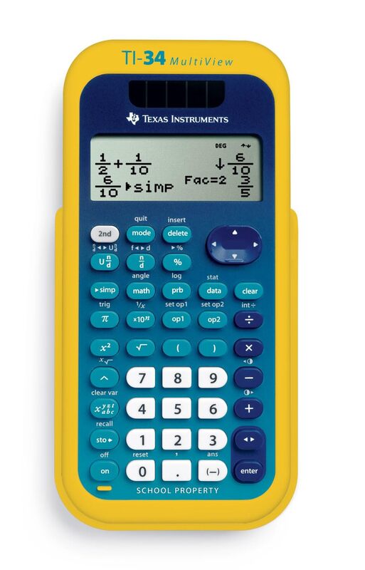 Texas Instruments TI-34 MultiView Scientific Calculator - Teacher Kit (10 pack) Blue, Yellow Teacher Pack