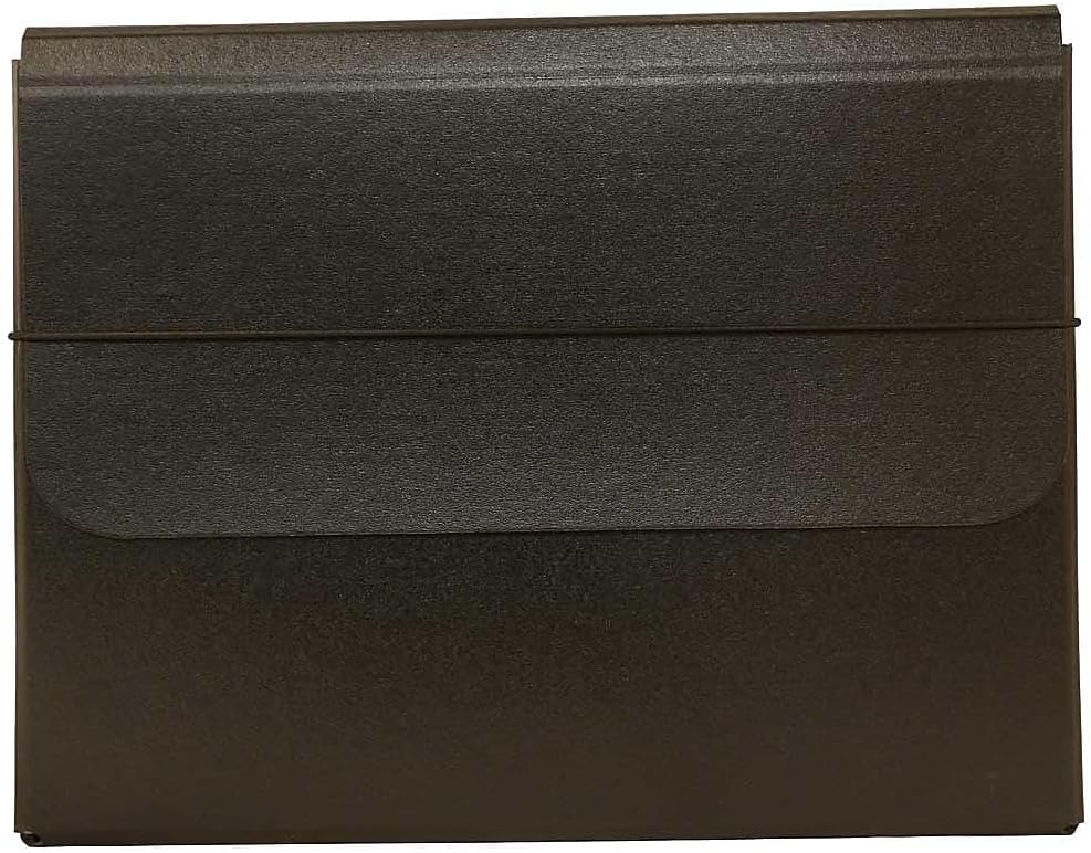 JAM Paper Strong Thick Portfolio Carrying Case with Elastic Band Closure - 10 x 1 1/4 x 13 1/4 - Black