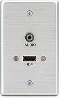 C2G Legrand Single Gang HDMI Pass-Through Wall Plate, Aluminum