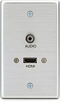 C2G Legrand Single Gang HDMI Pass-Through Wall Plate, Aluminum