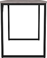 Martha Stewart Noah Home Office Parsons Desk in Gray Wood Grain with Oil Rubbed Bronze Metal Frame Gray Top/Oil Rubbed