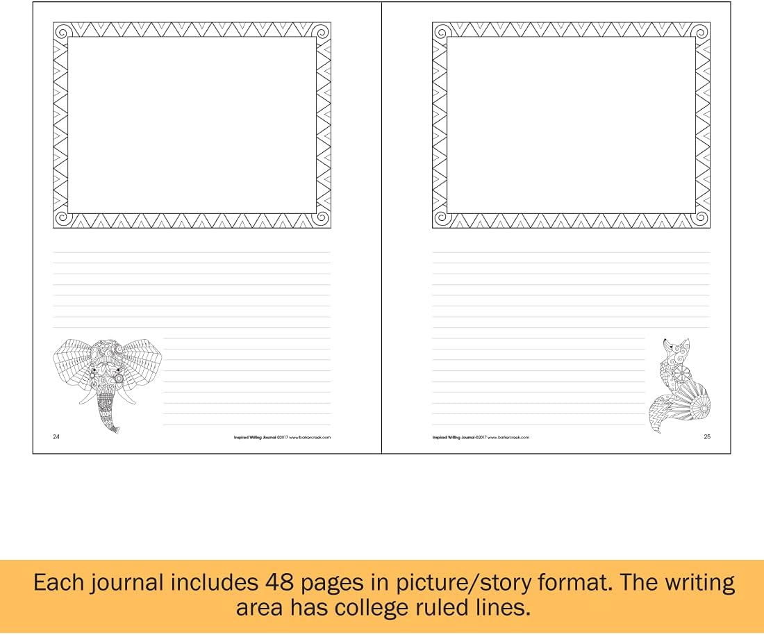 BARKER CREEK Color Me! Inspired Writing Journals, College-Ruled, 8.5 x 11, 48 Pages