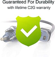 C2G 6FT Premium Replacement AC Power Cord - Durable Power Cable for TV, Computer, Monitor, Appliance & More (24240), Pack of 1