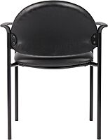 Boss Office Products Dimond Caressoft Stacking Chair with Arms in Black 250 lbs.