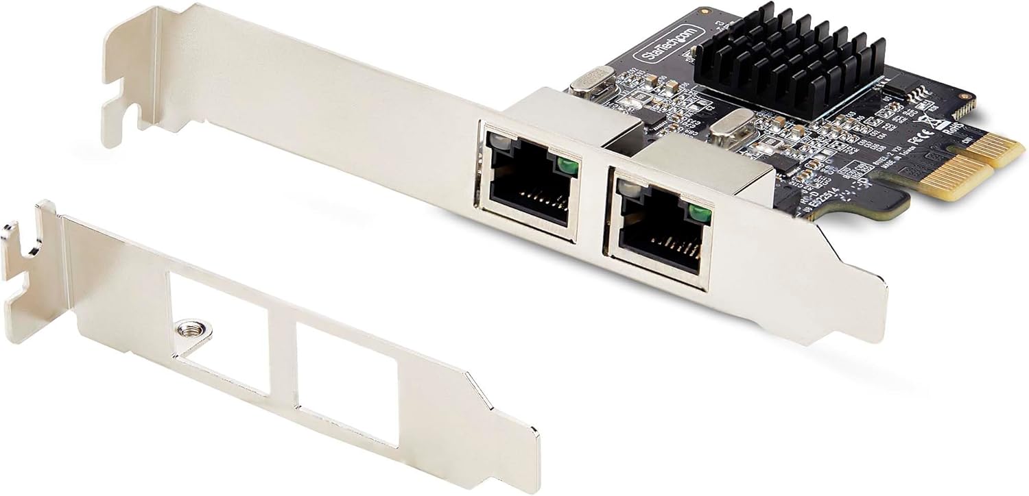 StarTech.com 2-Port Gigabit PCIe Network Adapter Card, PCI Express LAN Card, NIC, 2X Realtek RTL8111H, TAA Compliant
